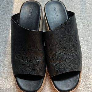 Vince black leather sandals